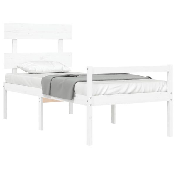 vidaXL Senior Bed without Mattress White Single Solid Wood