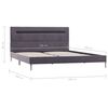 vidaXL Bed Frame with LED without Mattress Grey Fabric 135x190 cm Double
