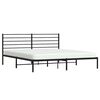 vidaXL Metal Bed Frame without Mattress with Headboard Black 180x200cm
