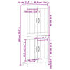 vidaXL Highboard White 69.5x34x180 cm Engineered Wood