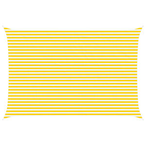 vidaXL Sun Shade Sail Yellow and White 6 x 4 m 100% Polyester Oxford