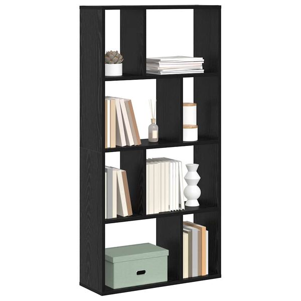 vidaXL Book Cabinet Black Oak 72 x 20 x 102.5 cm Engineered Wood
