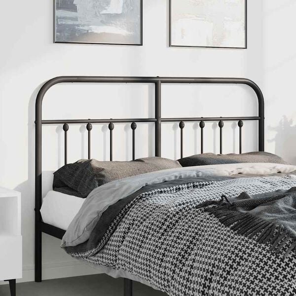 vidaXL Metal Headboard Black 150 cm