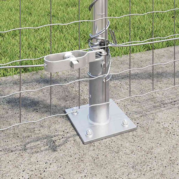 vidaXL Fence with Post Silver 1.2 x 10 m Steel