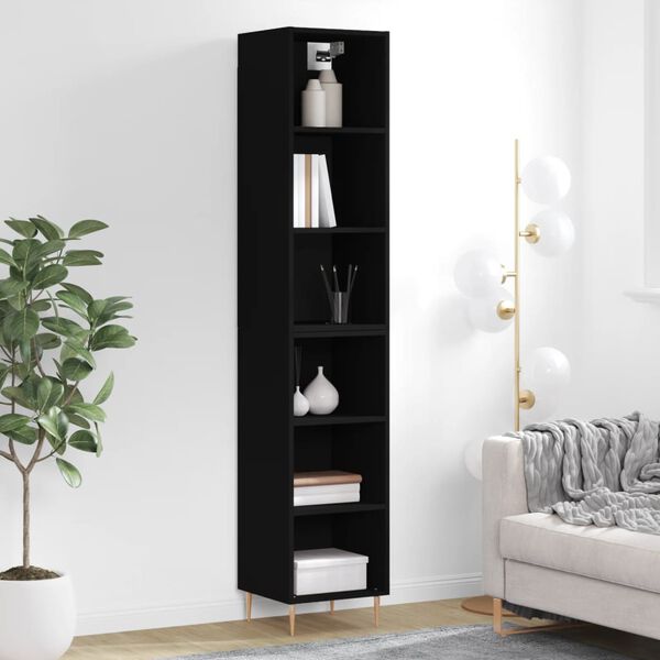 vidaXL Highboard Black 34.5x32.5x180 cm Engineered Wood