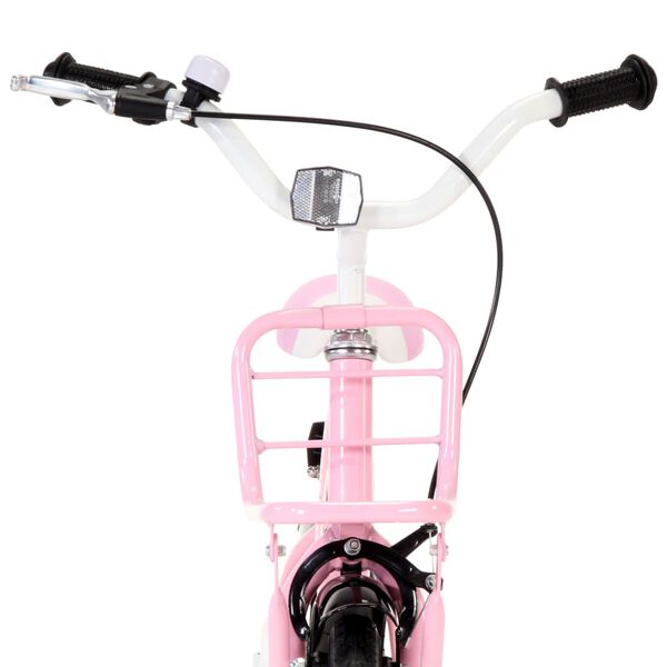 vidaXL Kids Bike with Front Carrier 18 inch Pink and Black