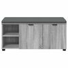 vidaXL Hall Bench with Cushion with Shelf Grey Sonoma 100 x 38 x 46 cm
