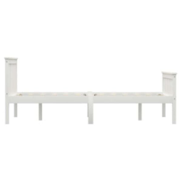 vidaXL Bed Frame without Mattress White Solid Pinewood 120x200 cm