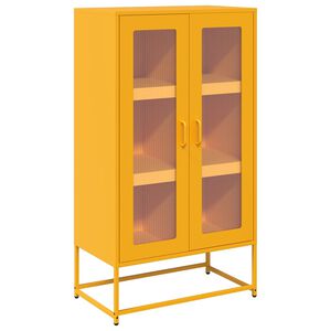 vidaXL Highboard Mustard Yellow 68x39x123 cm Steel