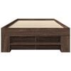 vidaXL Bed Frame without Mattress Brown Oak 90x190 cm Single Engineered Wood
