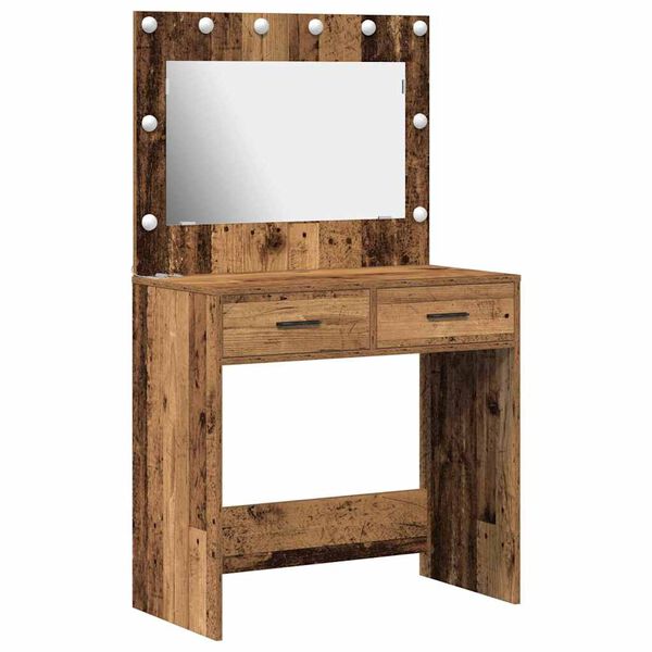 vidaXL Dressing Table Old Wood 78.5 x 41 x 135 cm Engineered wood