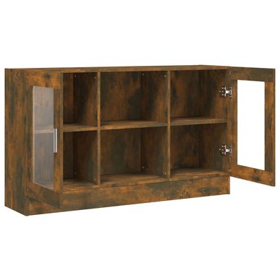 vidaXL Vitrine Cabinet Smoked Oak 120x30.5x70 cm Engineered Wood