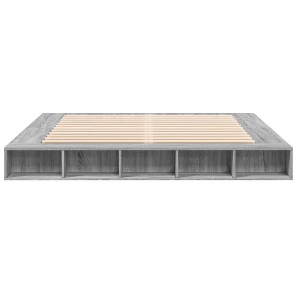 vidaXL Bed Frame without Mattress Grey Sonoma 180x200 cm Super King