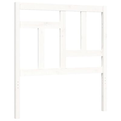 vidaXL Bed Frame with Headboard White Small Single Solid Wood