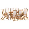 vidaXL 9 Piece Garden Dining Set Solid Wood Acacia and Textilene