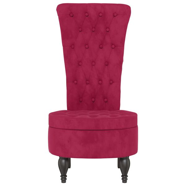 vidaXL High Back Chair Wine Red Velvet Button Design