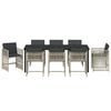 vidaXL Garden Dining Set 9 pcs Light Grey Powder-Coated Steel