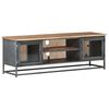 vidaXL TV Cabinet Grey 120x30x40 cm Solid Acacia Wood and Steel