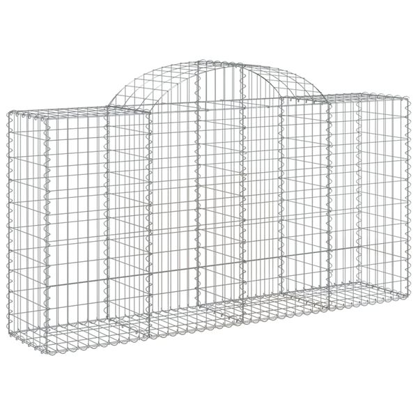 vidaXL Arched Gabion Baskets 25 pcs 200x50x100/120 cm Galvanised Iron