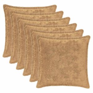vidaXL Cushion Cover 6 pcs HOUTEN Taupe 30 x 30 cm Faux Rabbit Fur