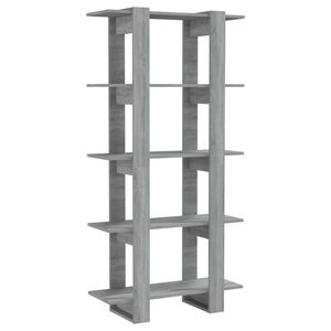 vidaXL Book Cabinet/Room Divider Grey Sonoma 80x30x160 cm Engineered Wood