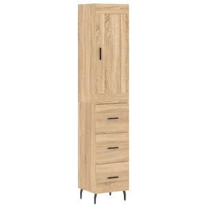 vidaXL Highboard Sonoma Oak 34.5x34x180 cm Engineered Wood
