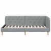 vidaXL Corner Bed Frame with Headboard Light Grey 90 x 200 cm Fabric