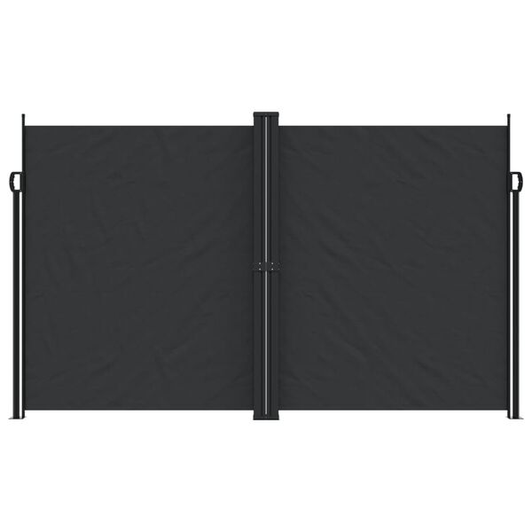 vidaXL Retractable Side Awning Black 200x600 cm