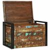 vidaXL Storage Box Brown and Black 80 x 50 x 50 cm Reclaimed Wood