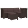vidaXL 4-Seater Garden Sofa Rattan Look PP Brown