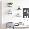 vidaXL Floating Wall Shelves 4 pcs Grey 23x23.5x3.8 cm MDF