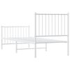 vidaXL Metal Bed Frame without Mattress with Footboard White 80x200cm