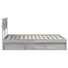 vidaXL Bed Frame Grey Sonoma 140 x 200 cm Solid Pine Wood