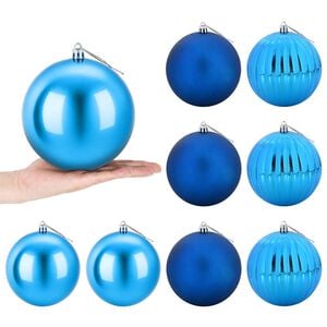 vidaXL Christmas Ball Set XL 9 pcs Blue &Oslash; 15 cm Plastic