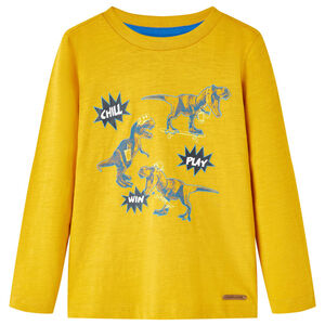 vidaXL Kids' T-shirt with Long Sleeves Ochre 104