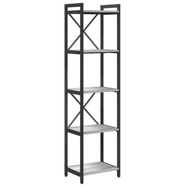 vidaXL Bookshelf Grey sonoma 40 x 30 x 155 cm Engineered Wood