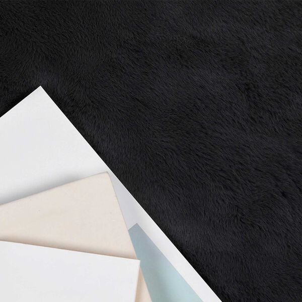 vidaXL Faux Rabbit Fur Rug Olite Black 140 x 200 cm Polyester