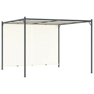 vidaXL Pergola with Adjustable Roof Cream White 3x3 m Steel