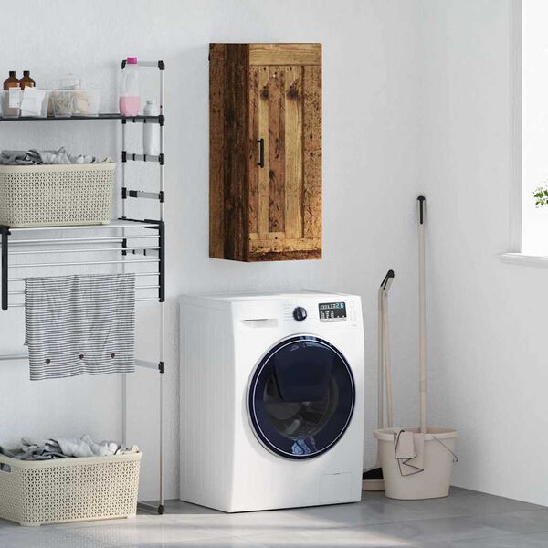 vidaXL Wall Mounted Cabinet Old Wood 34.5 x 34 x 90 cm Engineered Wood