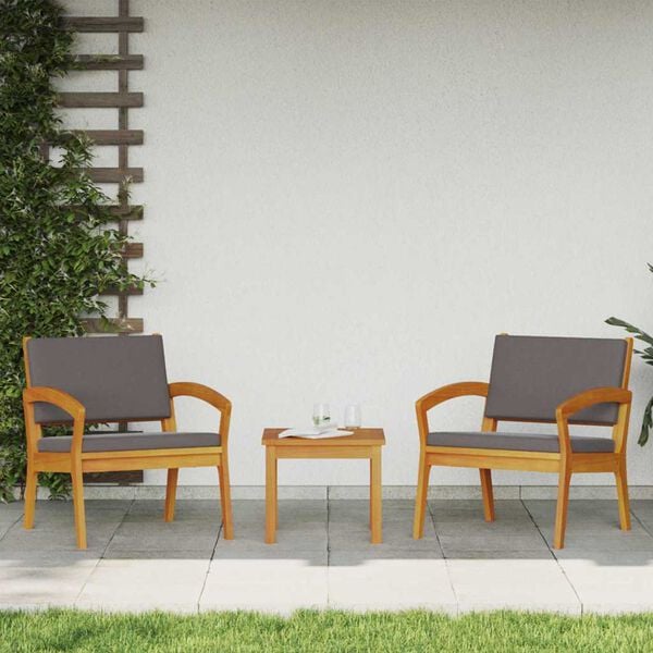vidaXL Bistro Set 3 pcs Brown 59.5 x 70.5 x 72.5 cm Polyester