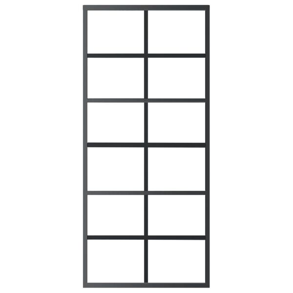 vidaXL Sliding Door ESG Glass and Aluminium 90x205 cm Black