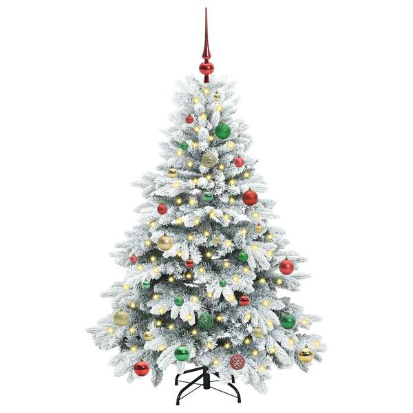 vidaXL Artificial Christmas Tree with 150 LEDs White 150 cm PE and PVC