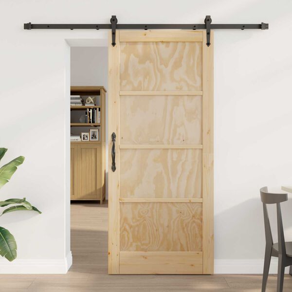 vidaXL Sliding Door ORKDAL Natural and Black 86 x 198.5 cm