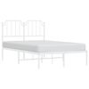 vidaXL Metal Bed Frame without Mattress with Headboard White 120x190cm