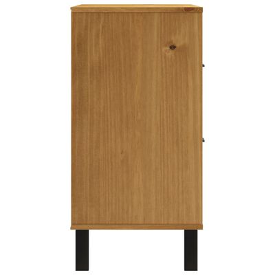 vidaXL Sideboard with Glass Door FLAM 80x40x80 cm Solid Wood Pine