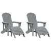 vidaXL Garden Chair 2 pcs Light Grey 83 x 74 x 92 cm Polyethylene