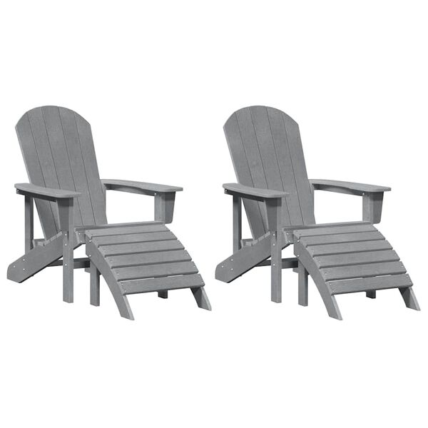 vidaXL Garden Chair 2 pcs Light Grey 83 x 74 x 92 cm Polyethylene