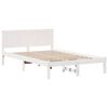 vidaXL Bed Frame White 140 x 190 cm Solid Pine wood
