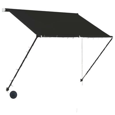 vidaXL Retractable Awning with LED 150x150 cm Anthracite