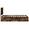 vidaXL Bed Frame with Drawer Smoked Oak 100 x 200 cm Engineer Wood
